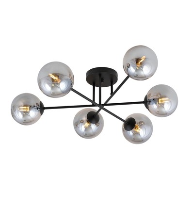 Roma 6 Svart/Grafit taklampa - Ø14 cm, E14, 230V, utan ljuskälla