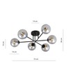 Roma 6 Svart/Grafit taklampa - Ø14 cm, E14, 230V, utan ljuskälla
