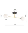 Magnum 2 Svart/Opal taklampa - Ø14 cm, E14, 230V, utan ljuskälla