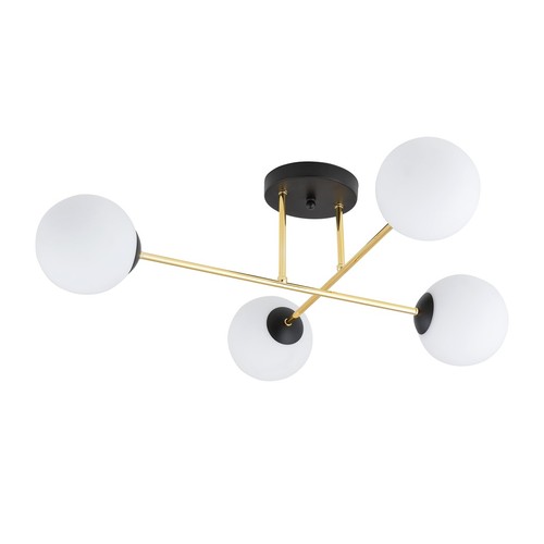 Magnum 4 Svart/Opal taklampa - Ø14 cm, E14, 230V, utan ljuskälla