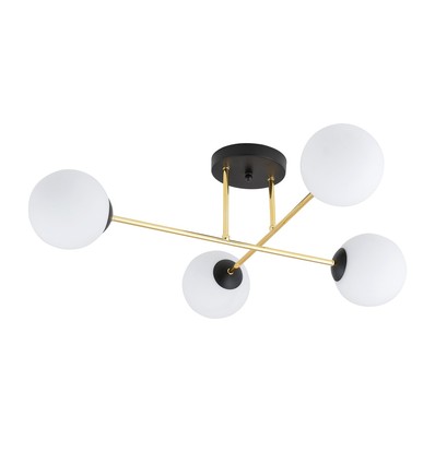 Magnum 4 Svart/Opal taklampa - Ø14 cm, E14, 230V, utan ljuskälla