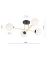 Magnum 4 Svart/Opal taklampa - Ø14 cm, E14, 230V, utan ljuskälla