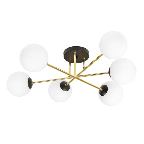 Magnum 6 Svart/Opal taklampa - Ø14 cm, E14, 230V, utan ljuskälla