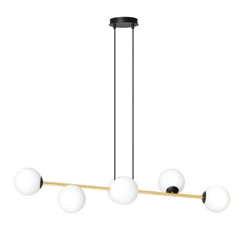 Gravity 6 Svart/Opal hänglampa - Ø14 cm, E14, 230V, utan ljuskälla