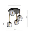 Dolce 4 Svart/Grafit taklampa - Ø14 cm, E14, 230V, utan ljuskälla