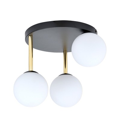 Dolce 3 Svart/Opal taklampa - Ø14 cm, E14, 230V, utan ljuskälla