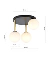 Dolce 3 Svart/Opal taklampa - Ø14 cm, E14, 230V, utan ljuskälla