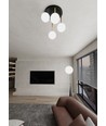 Dolce 4 Svart/Opal taklampa - Ø14 cm, E14, 230V, utan ljuskälla