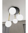 Dolce 4 Svart/Opal taklampa - Ø14 cm, E14, 230V, utan ljuskälla