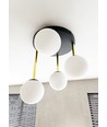 Dolce 4 Svart/Opal taklampa - Ø14 cm, E14, 230V, utan ljuskälla