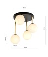 Dolce 4 Svart/Opal taklampa - Ø14 cm, E14, 230V, utan ljuskälla