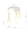 Dolce 4 Vit/Opal taklampa - Ø14 cm, E14, 230V, utan ljuskälla