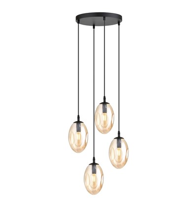 Astral 4 Svart Premium Bärnsten pendellampa - Ø12 cm, E14, 230V, utan ljuskälla