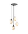 Astral 4 Svart Premium Bärnsten pendellampa - Ø12 cm, E14, 230V, utan ljuskälla