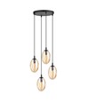 Astral 4 Svart Premium Bärnsten pendellampa - Ø12 cm, E14, 230V, utan ljuskälla
