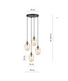 Astral 4 Svart Premium Bärnsten pendellampa - Ø12 cm, E14, 230V, utan ljuskälla
