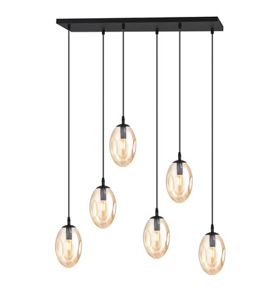 Astral 6 Svart/Bärnsten pendellampa - Ø12 cm, E14, 230V, utan ljuskälla