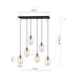 Astral 6 Svart/Bärnsten pendellampa - Ø12 cm, E14, 230V, utan ljuskälla