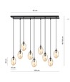 Astral 9 Svart/Bärnsten pendellampa - Ø12 cm, E14, 230V, utan ljuskälla