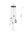 Astral 4 Svart Premium Mix pendellampa - Ø12 cm, E14, 230V, utan ljuskälla