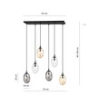 Astral 6 Svart Mix taklampa - Ø12 cm, E14, 230V, utan ljuskälla