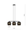 Piano 3 Svart/Guld pendellampa - Ø15 cm, E27, 230V, utan ljuskälla