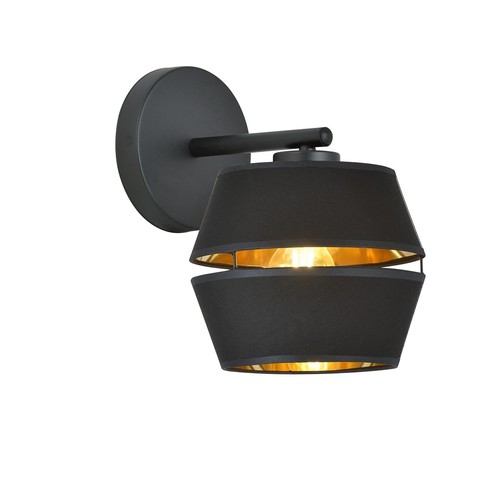 Piano K1 Svart/Guld vägglampa - Ø20 cm, E27, 230V, utan ljuskälla