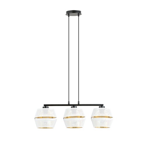 Malia 3 Vit/Guld pendellampa - Ø15 cm, E27, 230V, utan ljuskälla