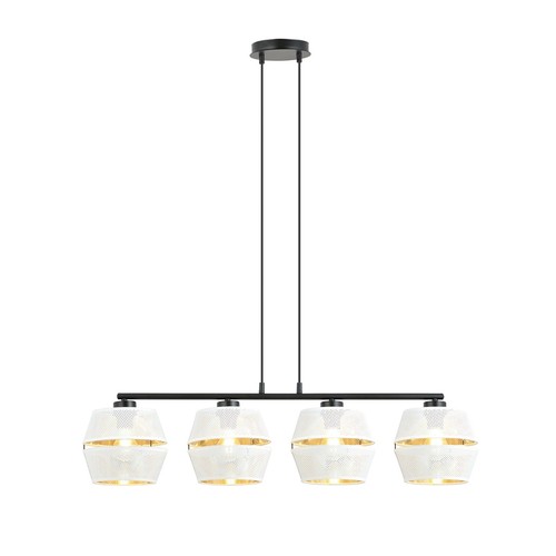 Malia 4 Vit/Guld pendellampa - Ø15 cm, E27, 230V, utan ljuskälla
