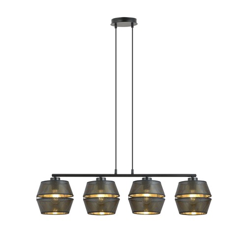 Malia 4 Svart/Guld pendellampa - Ø15 cm, E27, 230V, utan ljuskälla