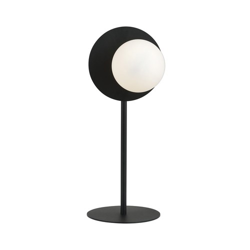 Oslo Ln Svart/Opal bordslampa - Ø15 cm, E14, 230V, utan ljuskälla