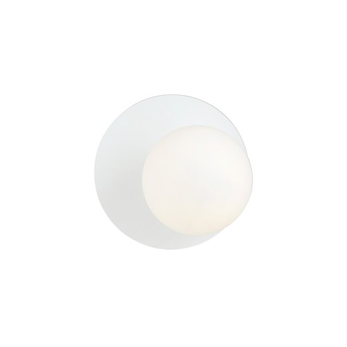 Oslo K1 Vit/Opal vägglampa - Ø15 cm, E14, 230V, utan ljuskälla
