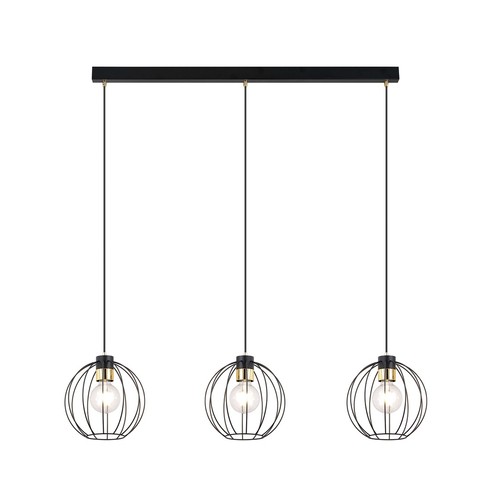 Gino 3 Svart/Guld pendellampa - Ø24 cm, E27, 230V, utan ljuskälla
