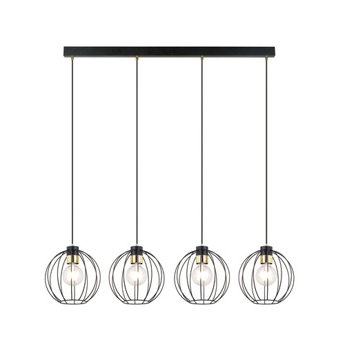 Gino 4 Svart/Guld pendellampa - Ø24 cm, E27, 230V, utan ljuskälla