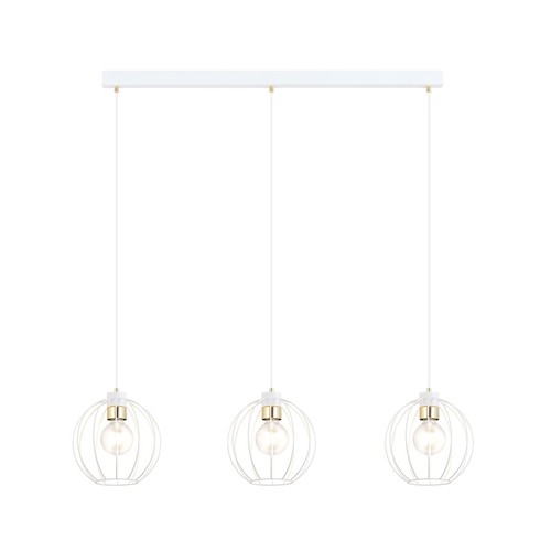 Gino 3 Vit/Guld pendellampa - Ø24 cm, E27, 230V, utan ljuskälla