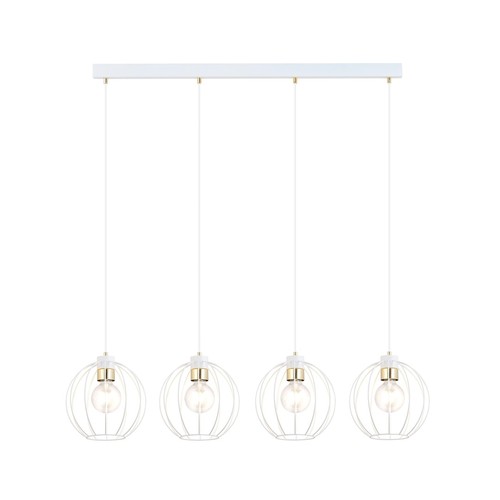 Gino 4 Vit/Guld pendellampa - Ø24 cm, E27, 230V, utan ljuskälla