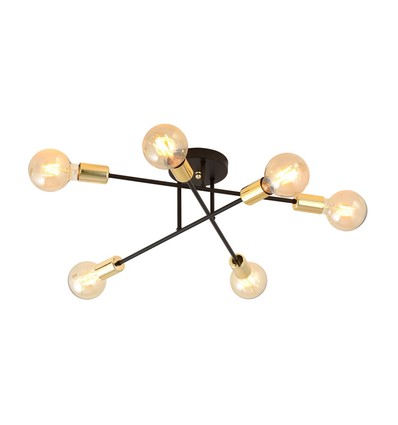 Veken 6B Guld taklampa - E27, 230V, utan ljuskälla