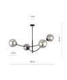 Hunter 4 Svart/Grafit taklampa - Ø14 cm, E14, 230V, utan ljuskälla