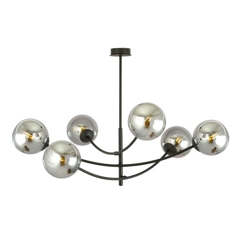 Hunter 6 Svart/Grafit taklampa - Ø14 cm, E14, 230V, utan ljuskälla