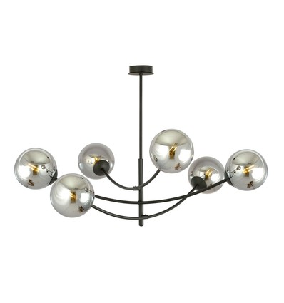 Hunter 6 Svart/Grafit taklampa - Ø14 cm, E14, 230V, utan ljuskälla