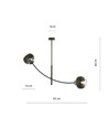 Hunter 2 Svart/Rand taklampa - Ø14 cm, E14, 230V, utan ljuskälla