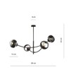 Hunter 4 Svart/Randig taklampa - Ø14 cm, E14, 230V, utan ljuskälla