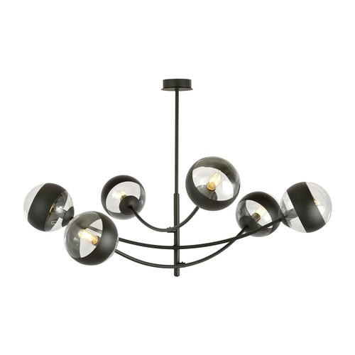 Hunter 6 Svart/Rand taklampa - Ø14 cm, E14, 230V, utan ljuskälla