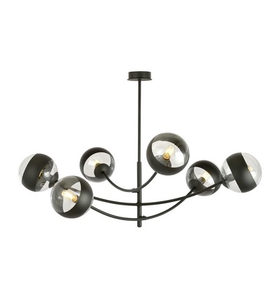 Hunter 6 Svart/Rand taklampa - Ø14 cm, E14, 230V, utan ljuskälla