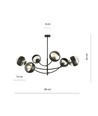 Hunter 6 Svart/Rand taklampa - Ø14 cm, E14, 230V, utan ljuskälla