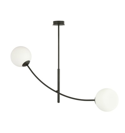 Hunter 2 Svart/Opal taklampa - Ø15 cm, E14, 230V, utan ljuskälla