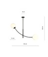 Hunter 2 Svart/Opal taklampa - Ø15 cm, E14, 230V, utan ljuskälla