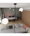 Hunter 2 Svart/Opal taklampa - Ø15 cm, E14, 230V, utan ljuskälla