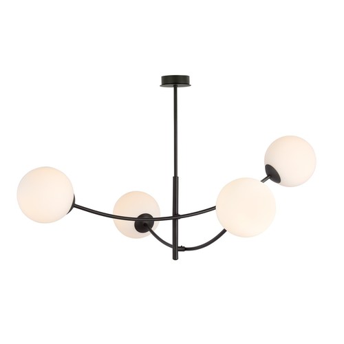Hunter 4 Svart/Opal taklampa - Ø15 cm, E14, 230V, utan ljuskälla.
