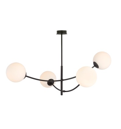 Hunter 4 Svart/Opal taklampa - Ø15 cm, E14, 230V, utan ljuskälla.